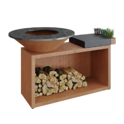 Ofyr Island Corten 85-100 Teakhout En Donker Grijs Keamiek -Barbecue Benodigdheden Winkel ofyr island corten 85 100 teakhout en donker grijs 2