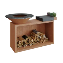 Ofyr Island Corten 85-100 Teakhout En Donker Grijs Keamiek -Barbecue Benodigdheden Winkel ofyr island corten 85 100 teakhout en donker grijs 3